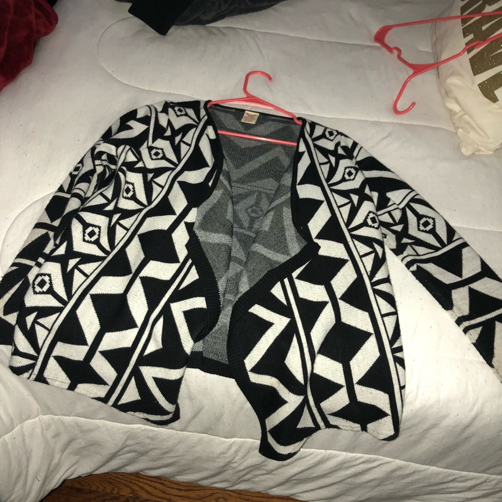 Black and white tribal Cardigan